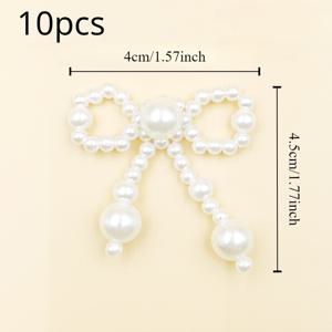 TEMU 10개 세트 수제 진주리본 DIY 장식, 하트형 패션 & 파티용품 - 아버지의 날, 어머니의 날, 발렌타인데이, 크리스마스, 할로윈에 딱!