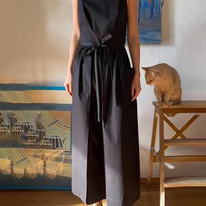 TEMU 여성 여름 민소매 롱 드레스, 얇은 스트랩, 스퀘어넥, 벨트, 포켓 포함|여름원피스|여성원피스|나시원피스