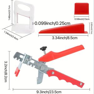TEMU 타일 레벨링 시스템 1개 타일 플라이어 포함 - 600개 타일 스페이서 클립 및 200개 재사용 가능한 웨지 - 스톤 설치용 타일 도구 세트 (1/8인치, 1/12인치, 1/16인치, 1/32인치 타일 스페이서)