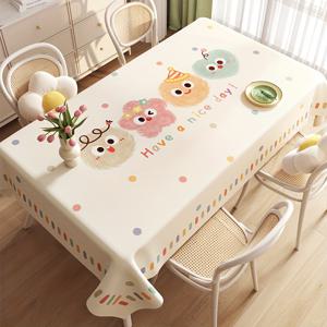 TEMU 귀여운 만화 테이블보, PVC 재질, 직사각형 테이블 보호 커버, 가정 및 파티 장식, 거실 장식에 적합, 관리 용이, 재사용 가능, 심미적 가치