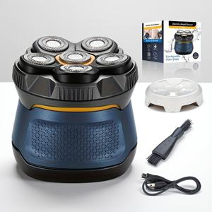 TEMU 6D 플로팅 식스 블레이드 헤드 전기 면도기, 10W 고출력 가정용 헤어 클리퍼, 셀프 서비스 면도 및 대머리 도구, 대용량 1400mAh 리튬 배터리 Type-C 충전, 두 단계 속도 조절, 여행용 잠금 기능, LED 디지털 디스플레이, 남자친구 또는 아빠를 위한 선물