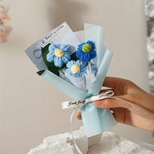 TEMU 1개 컬러풀 크리에이티브 퍼프 시뮬레이션 부케 + 선물백 세트, 졸업 시즌 친구, , 엄마, 발렌타인데이 선물용