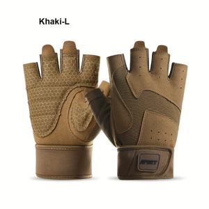 TEMU 1쌍 남성용 피트니스 트레이닝 장갑, 미끄럼 방지 사이클링 스포츠 장갑 손목 지지대 포함 – 헬스, 웨이트리프팅 및 자전거 타기 활동에 이상적인 선물, 필수 기어|아령|헬스장갑