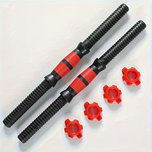 TEMU 유니버설 덤벨 및 바벨 콤보 세트 - 2개 고무 코팅 웨이트 바 + 4개 미끄럼 방지 볼트 | 전문가용 근력 운동 장비 | 스타 잠금 안전 시스템 | 땀 흡수 폼 그립 | 팔/어깨/복근/다리 전체 근력 운동|바벨