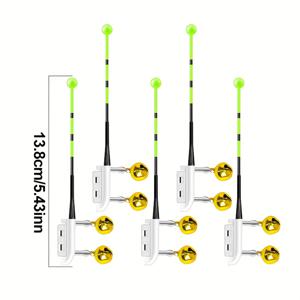 TEMU 5개 낚싯대 팁 라이트 (벨 포함), 야간 전자 낚시용 낚시 표시기, 물고기가 물고기를 물어 뜯으면 녹색에서 빨간색으로 색상 변경, 야간 낚싯대 미끼 경고 시스템, 벨 장착 미끼 알람, 높은 가시성, (배터리 미포함)
