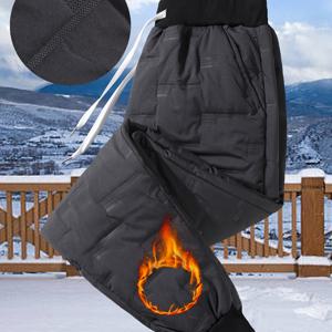 TEMU 울트라소닉 엠보싱이 있는 패딩 팬츠, 세련된 퀼팅 패턴, 드로스트링이 있는 탄성 허리 밴드, 겨울철 따뜻함에 적합, 캐주얼 웨어에 좋습니다.|남자바지