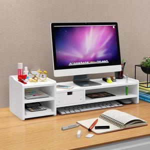 TEMU 1개 - DIY 화이트 컴퓨터 책상 정리함 (수납 서랍 & 선반 포함) - PC/노트북 호환, 키보드 트레이, 펜/연필 보관 - 공간절약형 데스크탑 홀더, 컴팩트 오피스 책상 액세서리