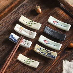 TEMU 8개 세라믹 젓가락 받침 세트 - 손으로 그린 젓가락 홀더, 칼, 포크, 스푼용 서양 커트러리 홀더, 가정 주방 및 식사에 적합, 레스토랑 및 가정에 이상적