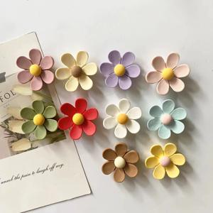 TEMU 10가지 컬러 다섯 꽃잎 레진 냉장고 스티커 홈 데코 자석 선물