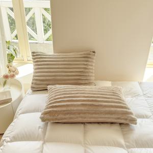 TEMU 2개 솔리드 컬러 골지 베개 커버, 간편한 디자인, 부드럽고 편안함, 다양한 색상으로 제공, 가을 및 겨울 사용에 적합, 세탁기 사용 가능, 베개 속통 미포함|베개커버