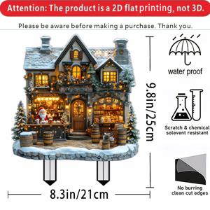 TEMU 2D 플랫, 2D 플랫 디자인, 1개, 야경 조명 맥주집 정원 아크릴 잔디 스테이크 야드 장식. 이번 휴일에 아름다운 축제 분위기를 더하세요! 가족, 어머니와 딸, 친구들을 위한 기분 좋은 선물 선택, 2D 플랫