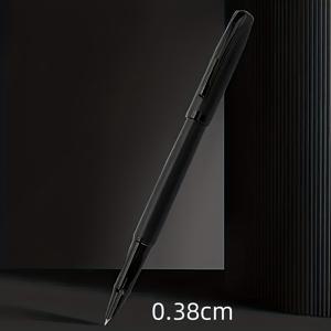 TEMU 럭셔리 티타늄 블랙 만년필 - 0.5mm/1.0mm 닙, 헤비듀티 금속 필기구, 스냅 클로저, 오른손/왼손 모두 사용 가능, 각인 가능한 선물용, 사무실, 저널링용 (잉크 미포함)