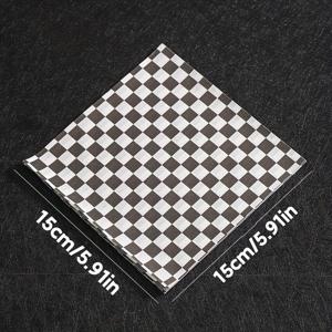 TEMU 피크닉, 축제, 마켓, 바베큐에 적합한 5.91인치 흑백 체크 무늬 방유 종이 500매. 트레이, 바구니, 버거 및 기타 기름기 많은 패스트푸드 포장에 이상적입니다.