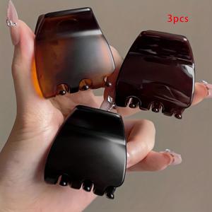 TEMU 3개 사각 하이 포니테일 고정 클립 | 머리 뒤 플라스틱 헤어 클립, 혼합 색상, 데일리 업스타일에 이상적, 발렌타인데이 및 기타 축제에 적합