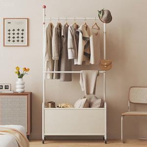 TEMU 이동식 행거 스탠드 다용도 옷걸이 조립 간편 바지걸이+수납바구니 포함 옷장 수납장