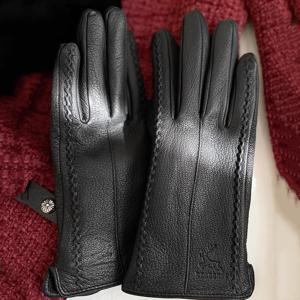 TEMU 여성용 정품 가죽 장갑, 봄, 가을, 겨울용, 보온 플리스 추가, 운전, , 캐주얼, 패셔너블, 휴일 선물, 전기 스쿠터 타기용, 양가죽 장갑|전기스쿠터