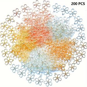 TEMU 200개 WINKIT 플라워 베젤 펜던트 - 오픈 백 베젤이 있는 홀로우 프레임 꽃잎 참, DIY 레진 프레스드 플라워 주얼리용, 목걸이, 귀걸이, 팔찌 제작에 적합한 합금 프레스 몰딩 꽃잎