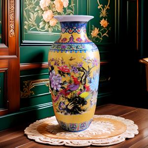 TEMU 빈티지 봉제 디자인을 갖춘 우아한 세라믹 화분 - 거실 및 현관 장식에 이상적, 꽃 장식에 이상적, 원통형, 전기나 배터리가 필요하지 않습니다, 홈 데코