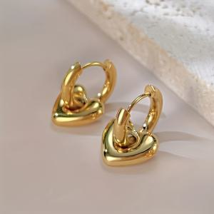 TEMU 알러지 방지 스테인리스 스틸 드레이프 귀걸이, 18K 금도금, 변색 방지, 착용감 편안, 심플하고 세련된 여성용 귀걸이, 데일리웨어 또는 파티용, 주얼리 액세서리, 발렌타인데이 여성 선물