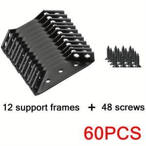 TEMU 60개 중장비 스테인레스 스틸 각도 브래킷, 스크루가 있는 스테인레스 스틸 각도 코드, 다기능 안전 고정, 설치가 쉬움, 가구 목공 강화 지원 브래킷, 가정 장식, 사무실 및 창고 선반에 적합