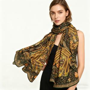 TEMU 여성 빈티지 스타일 스카프, 봄/가을용 다용도 및 가벼운 디자인, 숄 또는 긴 사용 가능, 엄마들에게 완벽