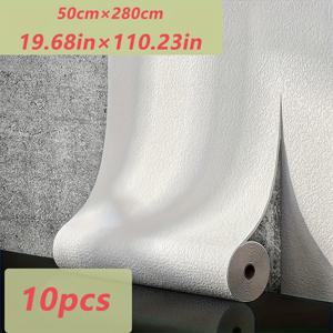 TEMU 10롤 자가 점착 3D XPE 벽지 (두께 1.5mm) – 간편한 부착, 침실, 거실, TV 배경 & 홈 데코용 단색 벽 데칼