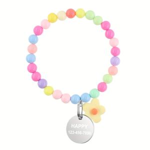 TEMU 맞춤형 새 고양이 목걸이, 개인 맞춤 애완 동물 ID 태그 포함, 레이저 각인 맞춤 정보, 마카롱 색상 애완 동물 목걸이, 꽃 펜던트, 독특한 고양이 목걸이, 소형견 목걸이, 배터리 없음