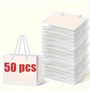 TEMU 50개 초소형 손잡이 선물 가방 - 결혼식, 생일, 파티 선물용 - 단색 종이 선물 가방, 축하 행사 및 이벤트, 휴일 선물 가방 | 이벤트 선물 가방 | 종이 선물 가방, 선물용 가방, 선물 가방