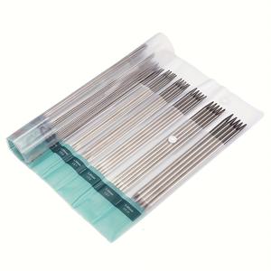 TEMU 55개 짧은 이중 뾰족 스테인리스 스틸 뜨개질 바늘 세트, 길이 20cm, 사이즈 범위 2.0mm~6.0mm, 초보자 및 작은 공예 프로젝트에 적합, 11가지 다양한 사이즈의 금속 양말 바늘 포함