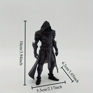 TEMU 3D 프린팅 후드 암살자 피규어 1개 - 선반 또는 책상 장식에 이상적인 미스터리한 망토 조각상 - 닌자 스타일 책상 장식품 - 게이밍 매니아 및 판타지 수집가를 위한 훌륭한 엣지 있는 선물