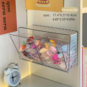 TEMU 헤어 액세서리 보관을 위한 벽걸이형 수납 상자. 클립, 머리핀, 머리띠, 머리끈, 밴드에 적합하며, 드릴 없이 간편하게 설치할 수 있어 화장품 정리를 위한 편리한 정리함이 됩니다.|머리핀