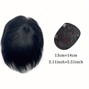 TEMU 남성용 리얼 인모발 가발 토퍼, 탈모 및 모발 가늘어짐 해결책 - 클립온식 단발 헤어피스, 비즈니스 및 데일리용 헤어 리플레이스먼트 블록, 백인용 두피 커버 가발