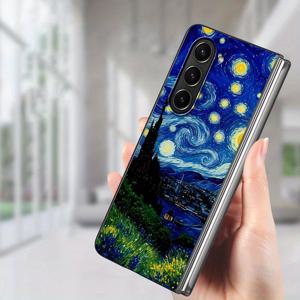TEMU 폰 케이스: 반 고흐의 별이 빛나는 밤 갤럭시 Z 폴드 7 6 5 4 3 Z 폴드6 Z 폴드3 Z 폴드4 Z 폴드7 Z 폴드5 호환 백 폰 커버