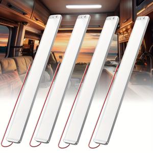 TEMU 실내 조명 228구 램프 비드 실내 라이트 바, 스위치 포함 다목적 라이트 바, 밀폐형 화물 트레일러 차량 레크리에이션 차량 트럭 캠핑 보트 캐러밴 RV용 [1/2/4개 선택 가능]