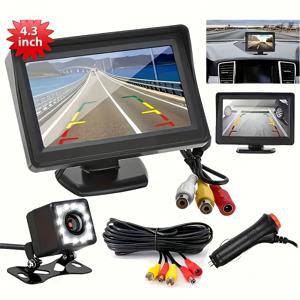 TEMU 차량용 후방 카메라 시스템용 10.92Cm LCD 모니터, 픽업, RV, 트럭 및 캠핑카에 간편하게 설치 가능, 배터리 없음