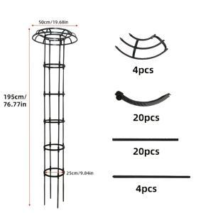 TEMU 야외 정원 장미 및 클레마티스용 트렐리스, 발코니에 있는 우산 모양의 꽃꽂이 지지 프레임