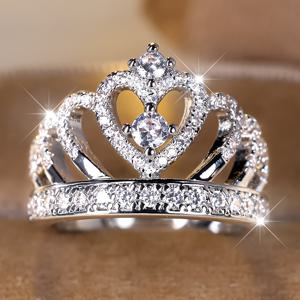 TEMU ANGOL 여성용 - 도금 크라운 블링 링 - 웨딩 스파클링 크라운 & 와이드 밴드, 선물, 프롬, 연중 착용 가능한 럭셔리 웨딩 밴드