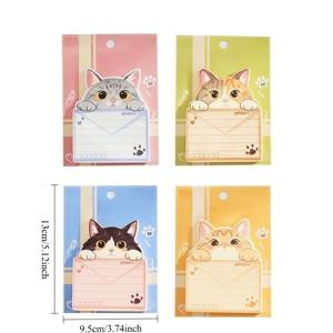 TEMU 4팩 (총 120장) 고양이 테마 스티커 메모지 - 태비, 턱시도 & 칼리코 고양이 패턴 - 플래너, 저널, 스크랩북, DIY 플래너 스티커용 접착 메모 패드, 고양이 애호가를 위한 귀여운 문구류