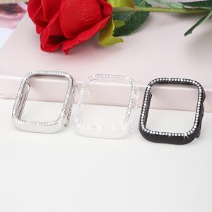 TEMU 애플워치 시리즈 11, 10, 9, 8, 7, 6, 5, 4 SE 호환 싱글로우 라인스톤 케이스 3개 세트 - 46mm, 45mm, 44mm, 42mm, 41mm, 40mm 사이즈 지원 (보호용 블리스터 팩 포함) - 강화유리 스크린 보호필름 미포함
