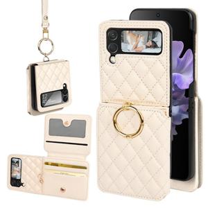 TEMU KISMIS 삼성 갤럭시 Z플립케이스 폭신한 레더 휴대폰 케이스 카드 지폐 지갑 + 스트랩 멀티 카드 슬롯 지퍼 지갑 접이식입니다 - Z플립4 | Z플립5 | Z플립6 | Z플립7 - 갈색/그린/레드/블랙/화이트|폰케이스|케이스