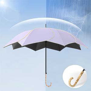 TEMU 꽃 시리즈, 맑은 날 우천에도 사용 가능, 원목 바람 손잡이, 다양한 색상 선택 가능, 자외선 차단, 비 방지, 여행, 사진 촬영, 파티 활동, 가족, 친구 선물 선택 가능