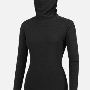 TEMU 여성 고밀도 기모 일체형 방한 마스크넥 티셔츠 윈터쉴드(W6WT17)