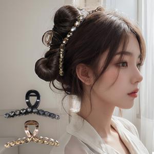 TEMU 1+1 빅사이즈 올림머리 집게핀 세트, 반묶음 포니테일 대형 머리핀, 헤어핀, 여성 머리집게, 머리삔, 집게삔, 헤어 클립