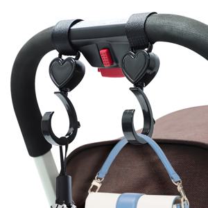 TEMU 2개입 하트 모양 유모차 걸이 - 드릴 불필요 매직 테이프, 360° 회전 내구성 가방 홀더, 간편한 쇼핑 및 여행 - 부모님을 위한 완벽한 선물, 유모차 추가 장비, 유모차 수납 솔루션, 재미있는 디자인, 안전한 부착 기능