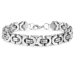 TEMU 304L 스테인레스 스틸 컬러 304L 스테인레스 스틸 플랫 비잔틴 체인 팔찌, 고딕 록 스타일, 11mm 넓은, 캐주얼 스타일, 자석, 아니오, 캐주얼 보석|고딕 스타일 팔찌|금속 마감