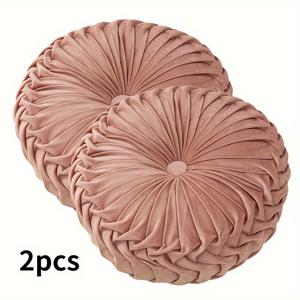 TEMU 2개 세트 모던 세탁 가능한 플러시 원형 쿠션 - 소파, 침대, 의자용 핸드워시 가능한 부드러운 쿠션, 미끄럼 방지 바닥, 사계절 편안함, 중성 장식용 액센트 쿠션 (내부 쿠션 미포함)|목베개|쇼파쿠션|쇼파침대