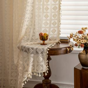 TEMU 1개 패널 체크 패턴 시어 커튼, 탑 로드 걸이용 포켓 포함, 통기성 및 빛 필터링, 침실, 거실, 사무실 및 홈 데코에 적합.