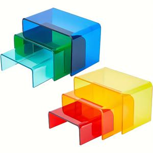 TEMU 다양한 크기의 6개의 투명 디스플레이 스탠드, 수집품, 소매 상품, 보석, 화장품, 디저트, 케이크, 사탕 및 액션 피규어 정리에 적합