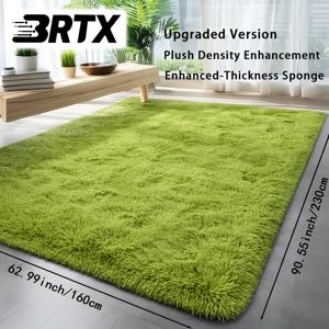 TEMU 천연 잔디색 긴 플러시 폴리에스터 카펫 1개, 실내 전체 커버를 위한 고급스러운 단색 직사각형 대형 러그, 거실 및 침실 침대 옆에 적합, 부드럽고 푹신하며 두꺼운 신선하고 편안한 카펫