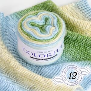 TEMU 100g, 그라데이션 알파카, 컬러풀 니트 볼, 직조 목도리, 크로셰 모자 스카프